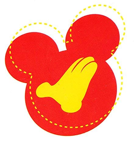 3 Inch RED Mickey Mouse Ears Clubhouse Removable Wall Decal Sticker Art Home Decor 3 1/4 inch Wide by 3 1/4 inch Tall Each