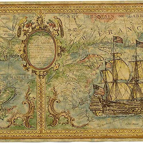 Village Wall Border 5808577 Gold Old World Map Wallpaper Sailing Ships Schooner Nautical Home Decor