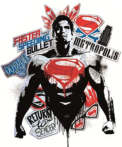 Tiny Balier 5 Inch Superman Decal Justice League DC Comics Repositionable Removable Peel Self Stick Wall Sticker Art Home Decor (Decoration for Walls Laptop Yeti Tumbler) 4 by 4 1/2 inch C