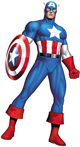 8 Inch Classic Captain America Shield Capt Marvel Avengers Vintage Comics Removable Wall Decal Sticker Home Decor 4 inch Wide x 8 inch Tall