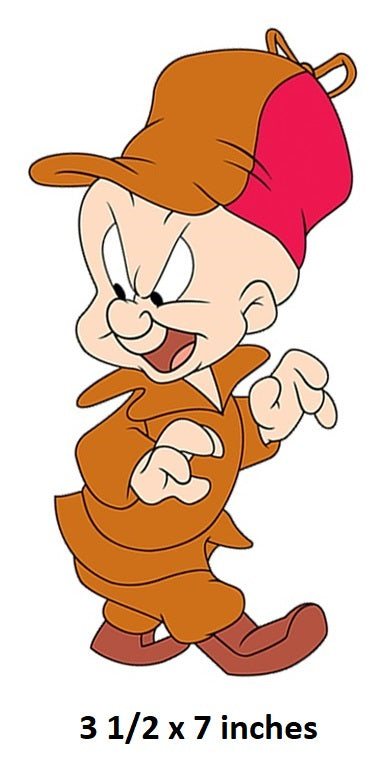 Cartoon character in a red cap and orange outfit with text indicating size.