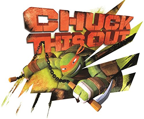 4 Inch Chuck This Out Michelangelo Logo Mikey Ninja Turtle TMNT Removable Peel Self Stick Wall Decal Sticker Art Kids Decor Boys Room 4 x 3 1/2 inches