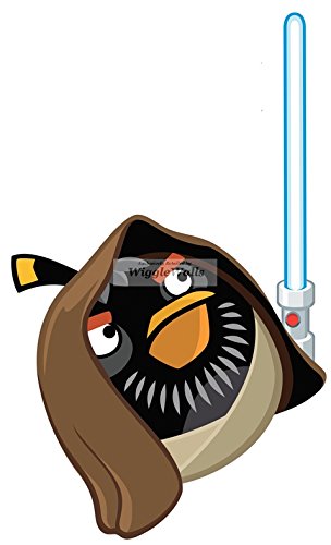 10 Inches OBI-Wan Kenobi Black Bomb Bird Angry Birds Star Wars Removable Peel Self Stick Wall Decal Sticker Art Kids Room Home Decor 6x10 Inch