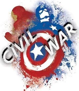 4 Inch Captain America Shield Versus Iron Man Civil War Team Cap Stark Marvel Avengers Comics Removable Wall Decal Sticker Art Home Decor Kids Room Boys Decoration 4 1/2 inches