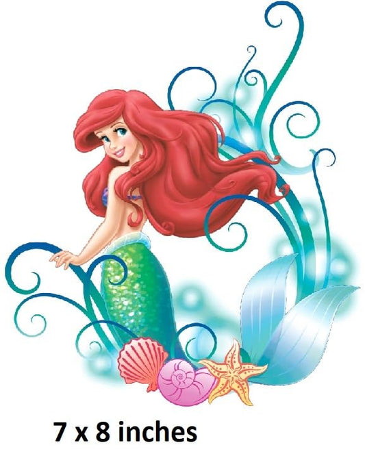 Generic 8"" Ariel Wall Decal Little Mermaid Peel and Stick Vinyl Sticker Princess Girls Room Decoration Removable Home Decor Self Adhesive Art 7 x 8 Inches