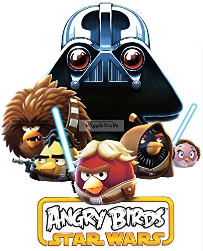 11 Inches Death Star Lard Vader Terrance Luke  Angry Birds Star Wars Removable Peel Self Stick Wall Decal Sticker Art Kids Room Home Decor 9x11 Inch
