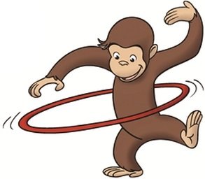 3 Inch Curious George Monkey Animal Removable Peel Self Stick Adhesive Vinyl Decorative Wall Decal Sticker Art Kids Room Home Decor Girl Boy Children Bedroom Nursery 3 x 2 1/2 inches Tall
