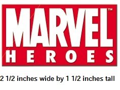 2 inch Marvel Heroes Logo Text Icon Comics Removable Peel Self Stick Adhesive Vinyl Decorative Wall Decal Sticker Art Kids Room Home Decor Boys Children 2 1/2 x 1 1/2 inch