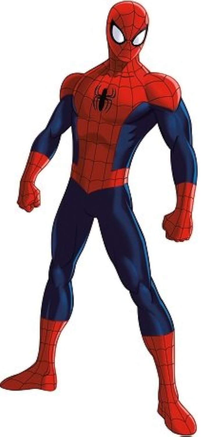 12 Inch Ultimate Spiderman Standing Decal Spider Man Removable Peel Self Stick Adhesive Vinyl Decoration Wall Sticker Art Kids Room Home Decor Boys Children Nursery Baby 5x12 Inch Tall