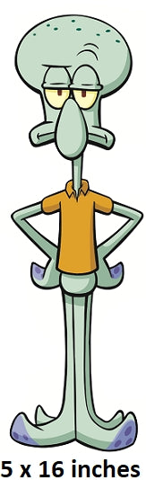 Cartoon character with a confident pose, wearing an orange shirt.


Squidward Quincy Tentacles Wall Decal SpongeBob SquarePants Removable Sticker Art Nickelodeon Peel and Stick Home Room Decor 5 x 16 inches