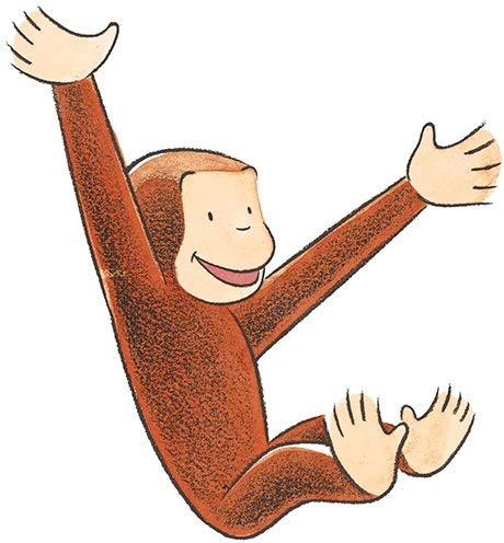 6 Inch Curious George Hug Decal Classic Storybook Monkey Removable Peel Self Stick Wall Sticker Art (Decoration for Walls Laptop Yeti Tumbler) Nursery Bedroom Home Decor 5 x 6 inch