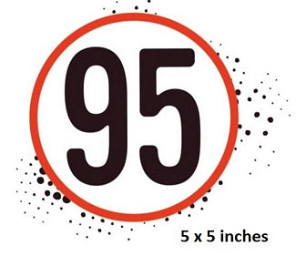 Team 95 Logo Wall Decal Lightning McQueen Removable Sticker Disney Cars Movie Peel and Stick Art 5 x 5 inches