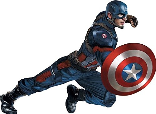 8 Inch Captain America Shield Civil War Team Cap Marvel Avengers Comics Removable Wall Decal Sticker Art Home Decor Kids Room Boys Decoration 8 x 7 inches