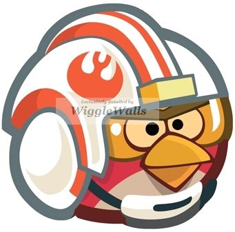 4 Inches Red Leader Bird Angry Birds Star Wars Removable Peel Self Stick Adhesive Vinyl Decorative Wall Decal Sticker Art Kids Room Home Decor Girl Boy 4x4 Inch