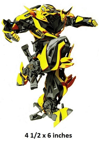 Transforming robot with yellow and black colors on a white background