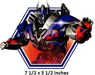 Optimus Prime AOE Hexagon Wall Decal Transformers Autobots Removable Sticker Art Disney Pixar Peel and Stick Home Room Decor 7.5 x 5.5 inches