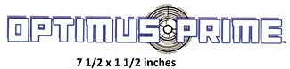 Optimus Prime logo with dimensions displayed