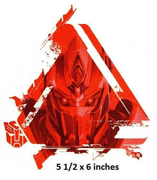 Red robot graphic with a triangular design on a white background