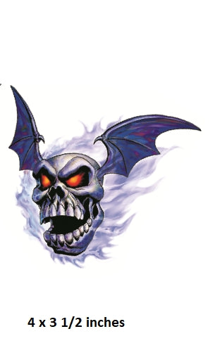 Skull with bat wings on a white background