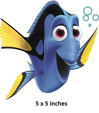 Cartoon fish character with yellow fins on a white background