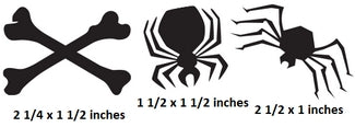 Crossbones Spiders Wall Decal Set Nightmare Before Christmas Removable Sticker Art Peel and Stick Home Room Decor 3 pcs