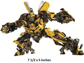Transformers robot with yellow and black color scheme on a white background