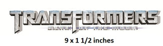 Transformers logo with dimensions 9 x 11.5 inches