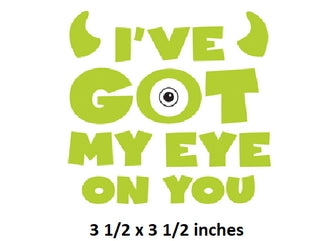 I've Got My Eye on You Wall Decal Monsters Inc Movie Roz Removable Sticker Art Disney Pixar Peel and Stick Home Room Decor 3.5 x 3.5 inches