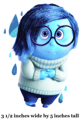 Animated character with blue hair and sweater, surrounded by water droplets.