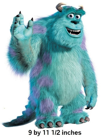 Blue furry character with horns and claws on a white background