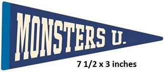 Monsters U Pennant Wall Decal Monsters University Movie Removable Sticker Art Disney Pixar Peel and Stick Home Room Decor 7.5 x 3 inches