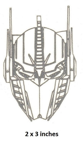 Metallic mask design with '2 x 3 inches' text on a white background