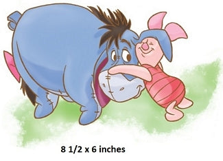 Piglet and Eeyore Hug Wall Decal Winnie the Pooh and Friends Removable Sticker Art Walt Disney Peel and Stick Home Room Decor 8.5 x 6 inches