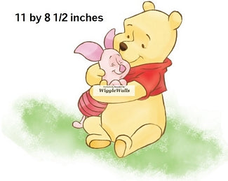 Piglet and Pooh Hug Wall Decal Winnie the Pooh and Friends Removable Sticker Art Walt Disney Peel and Stick Home Room Decor 11 x 8.5 inches