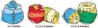Pooh Honey Pots Jar Set Wall Decal Winnie the Pooh Bear Removable Sticker Art Walt Disney Peel and Stick Home Room Decor 3 pcs