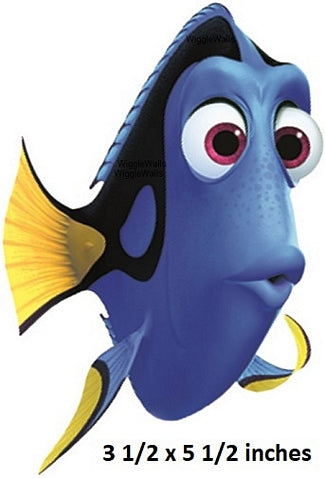 Cartoon fish character with yellow fins on a white background