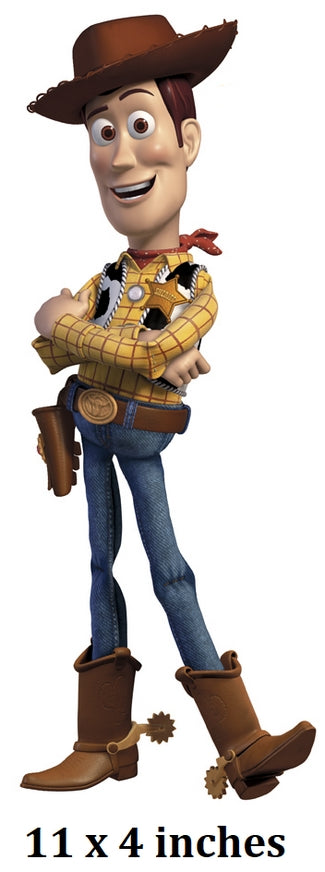 Animated character in cowboy attire with a 11 x 4 inches label.