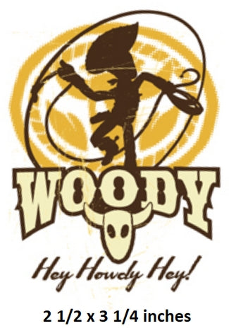 Logo of Woody from Toy Story with text 'Hey Howly Hey!' and dimensions.