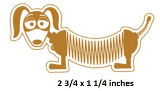 Dog with dimensions on a white background