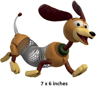 Toy dog figure with spring mechanism on a white background