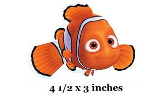 Cartoon fish character with dimensions labeled on a white background