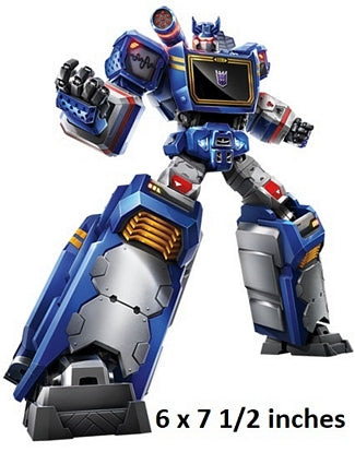  robot with blue, silver, and gray color scheme on a white background