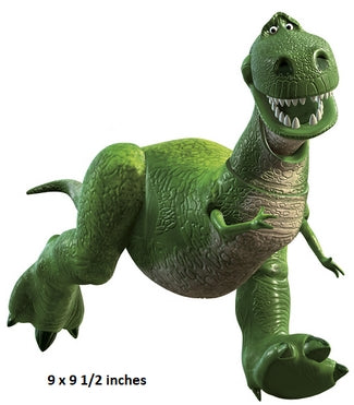 Green dinosaur figure on a white background
