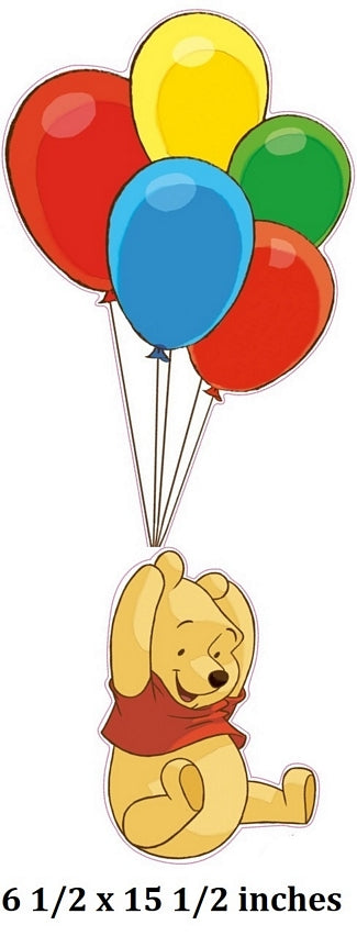 Cartoon character with balloons on a white background