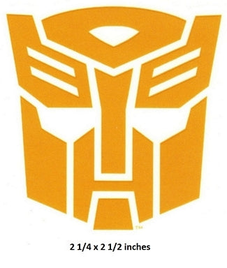 Yellow and white logo on a white background