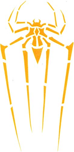 4 Inch Spider-Man Yellow Logo Decal Symbol Spiderman Marvel Comics Removable Peel Self Stick Adhesive Vinyl Decoration Wall Sticker Art Kids Room Home Decor Boys Nursery 1 1/2 x 3 1/2 Inch