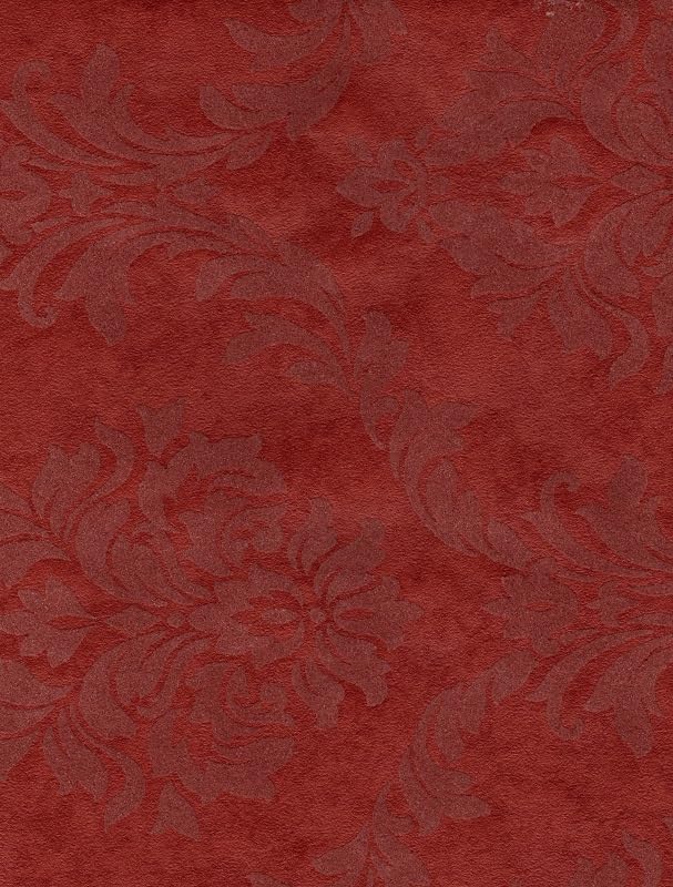 Vintage Red Flocked Damask Wallpaper Sample