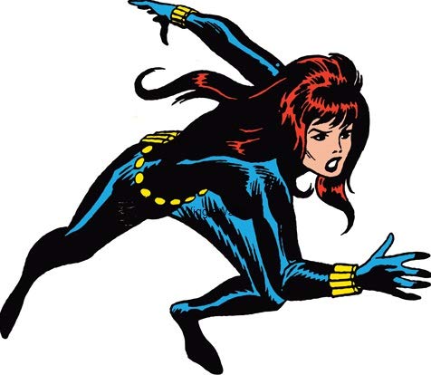 6 Inch Classic Vintage Black Widow Marvel Avengers Comics Removable Wall Decal Sticker Art Home Decor Kids Room Boys Decoration 6 x 5 inches