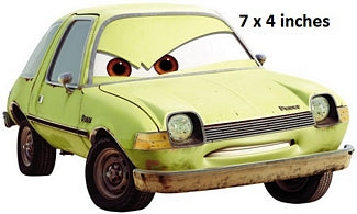 Acer Yellow AMC Pacer Wall Decal Disney Cars Movie Removable Sticker Peel and Stick Art 7 x 4 inches