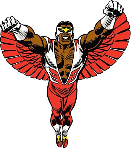 7 Inch Classic Falcon Captain America Capt Marvel Avengers Vintage Comics Removable Wall Decal Sticker Home Decor 7 1/2 inch Wide x 7 inch Tall